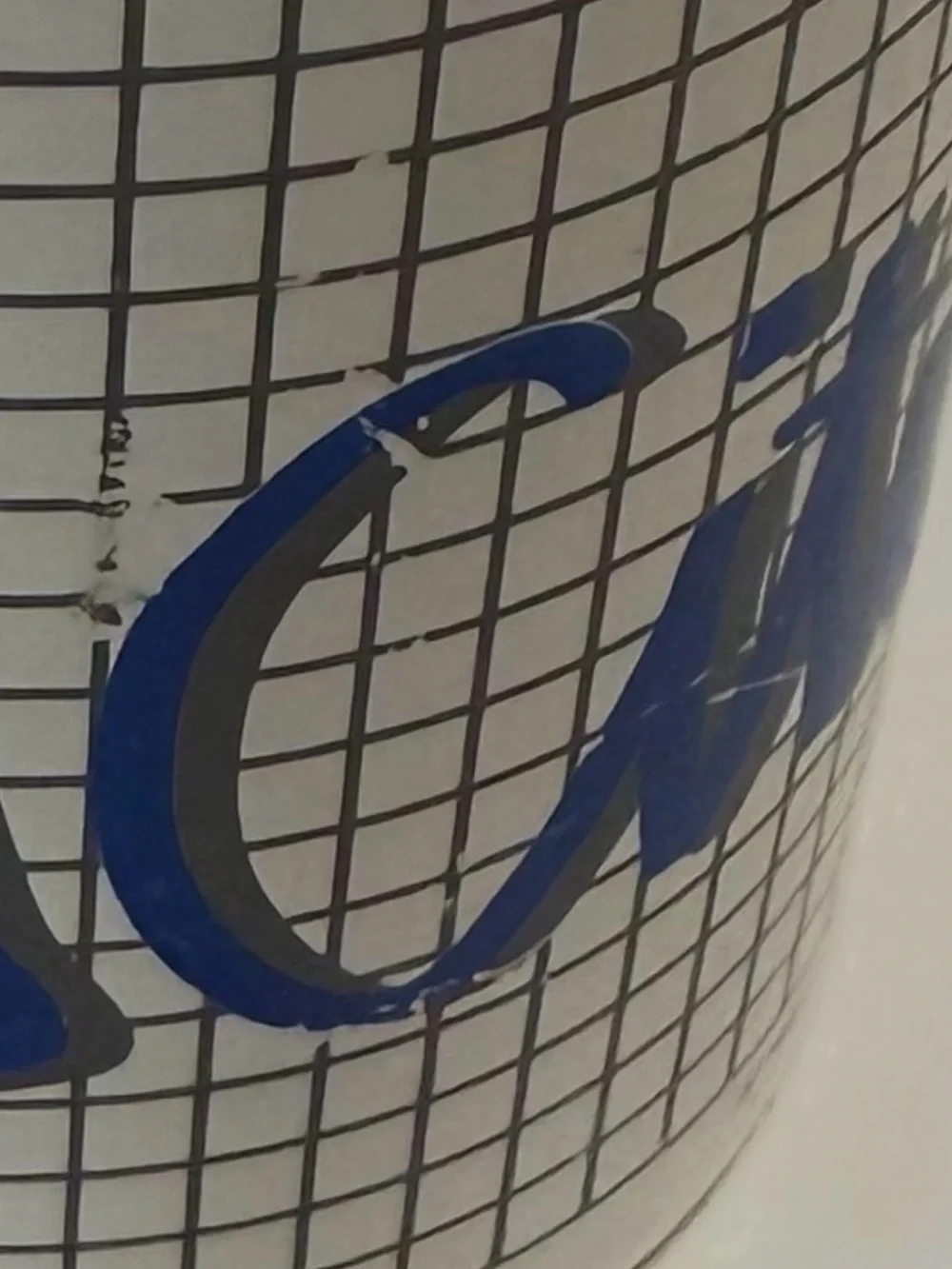 White Plastic Travel Mug with Blue Lid and Blue Kansas City Graphic